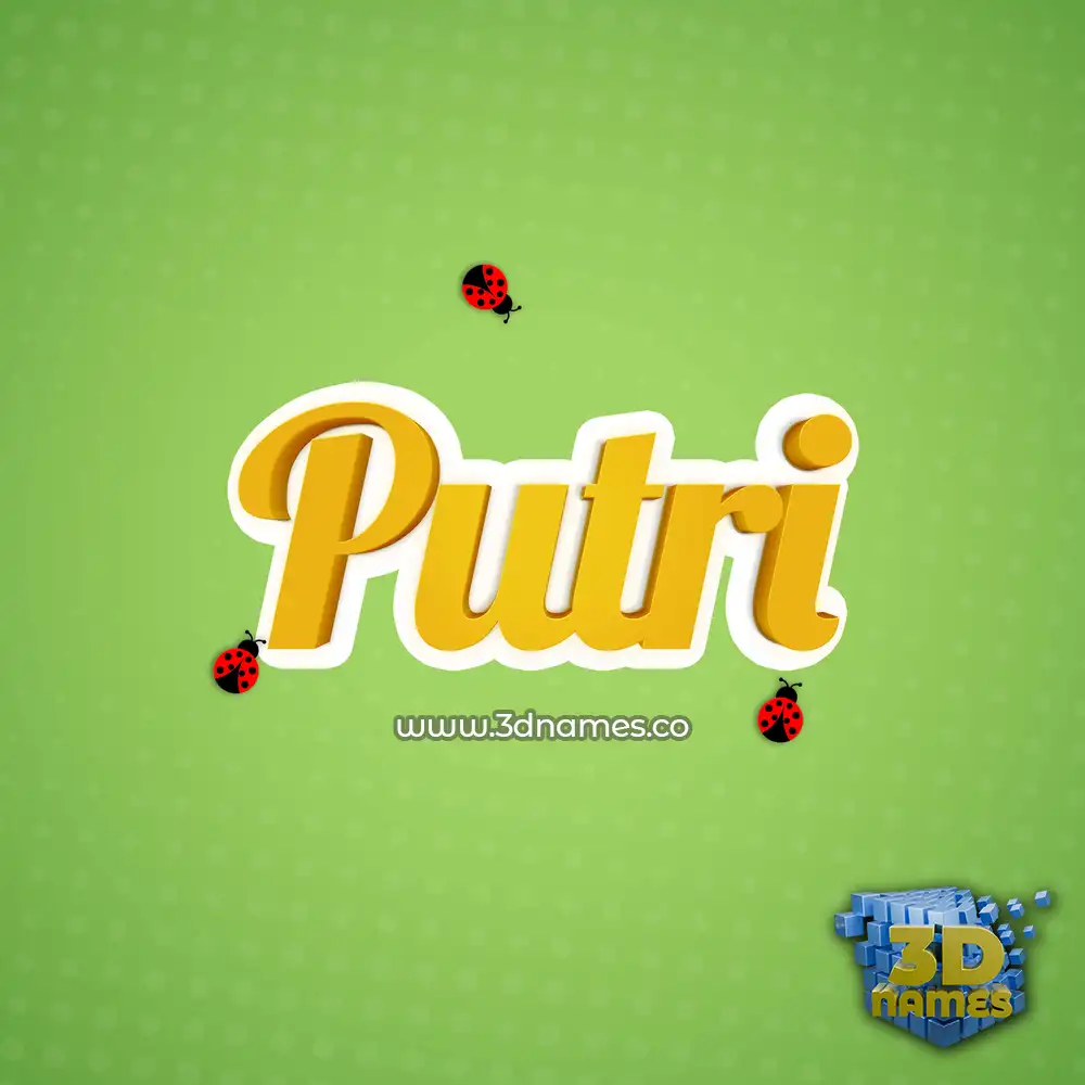 putri in Ladybugs style - 3D name wallpaper