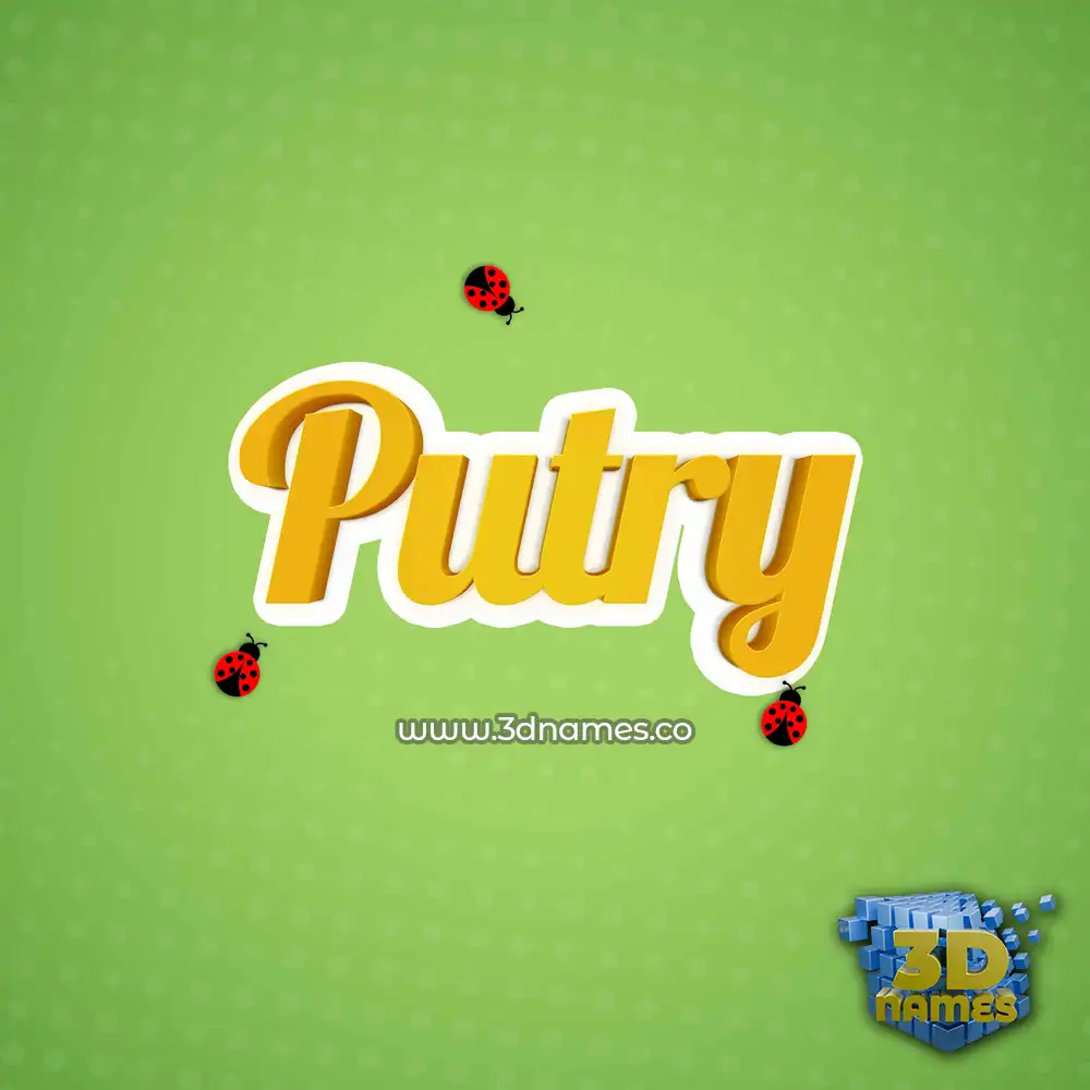 putry in Ladybugs style - 3D name wallpaper