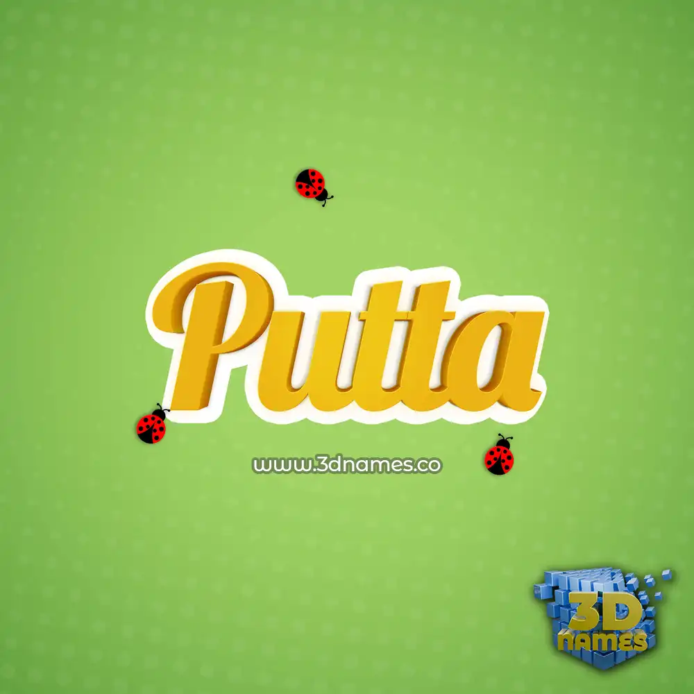 putta in Ladybugs style - 3D name wallpaper