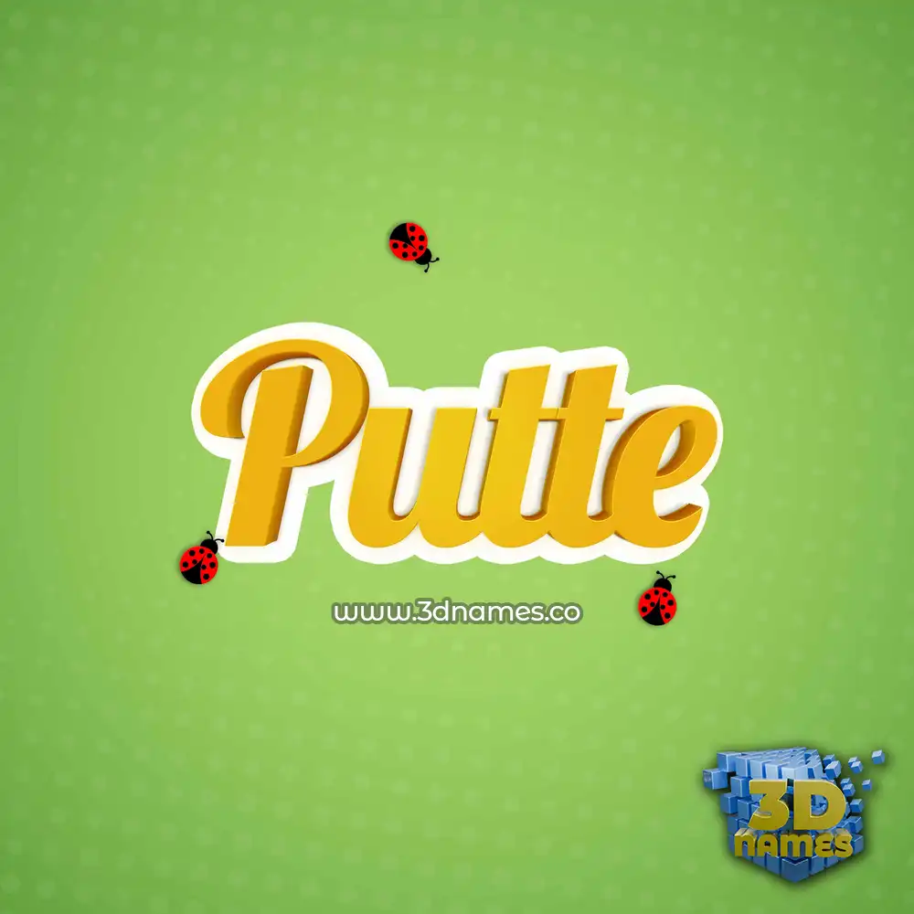 putte in Ladybugs style - 3D name wallpaper