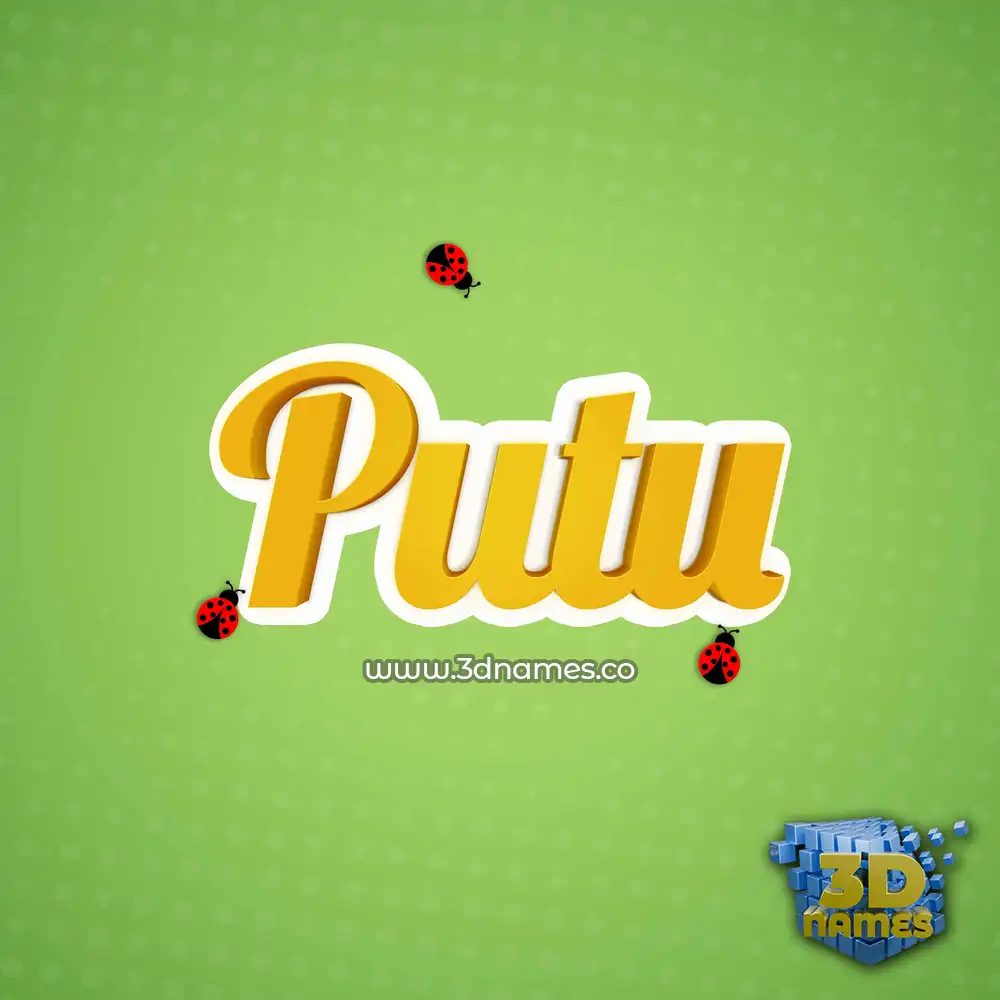 putu in Ladybugs style - 3D name wallpaper