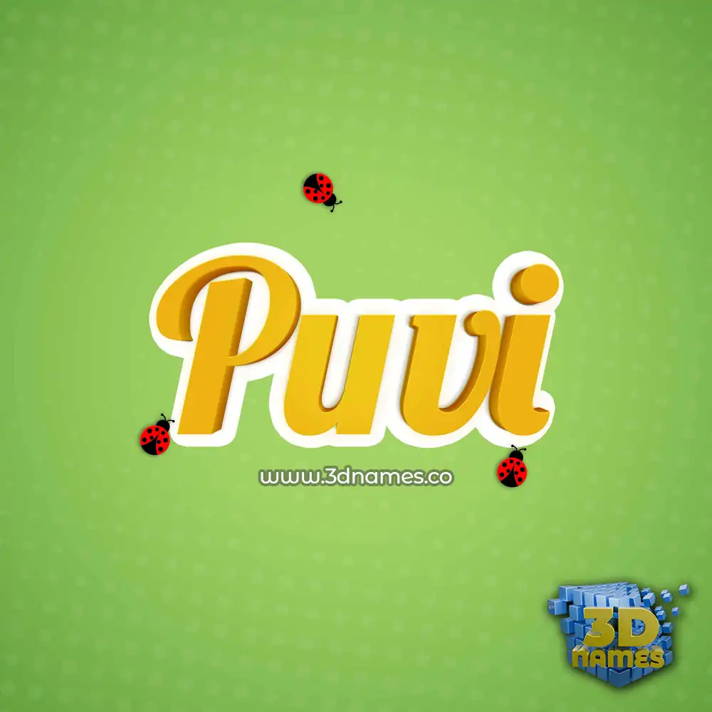 puvi in Ladybugs style - 3D name wallpaper