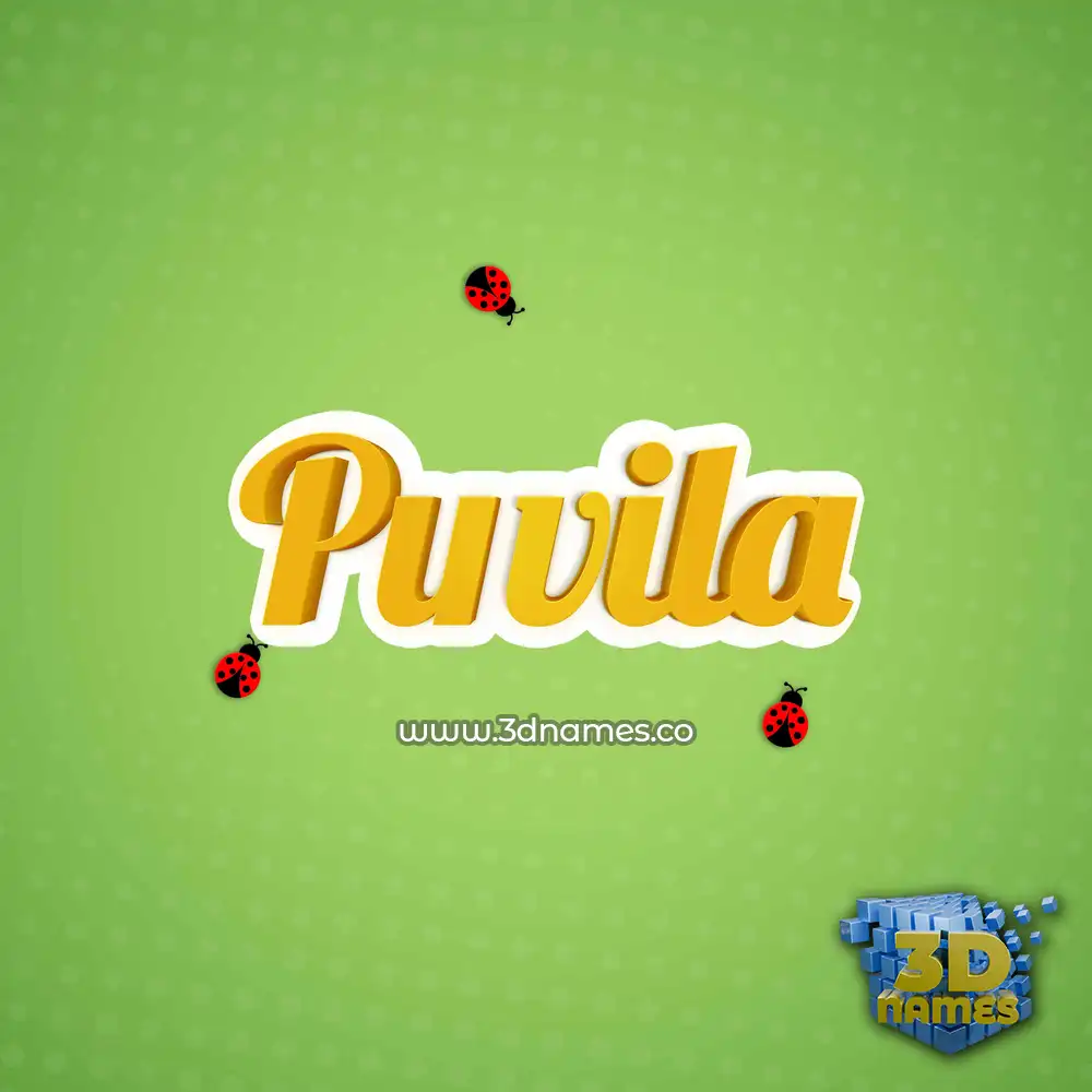 puvila in Ladybugs style - 3D name wallpaper