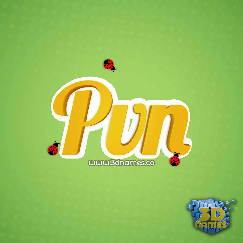 pvn in Ladybugs style - 3D name wallpaper