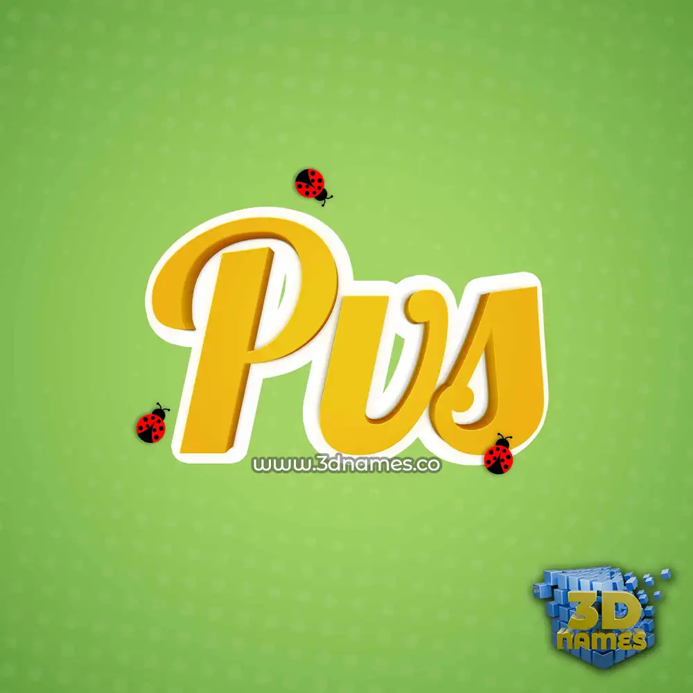 pvs in Ladybugs style - 3D name wallpaper
