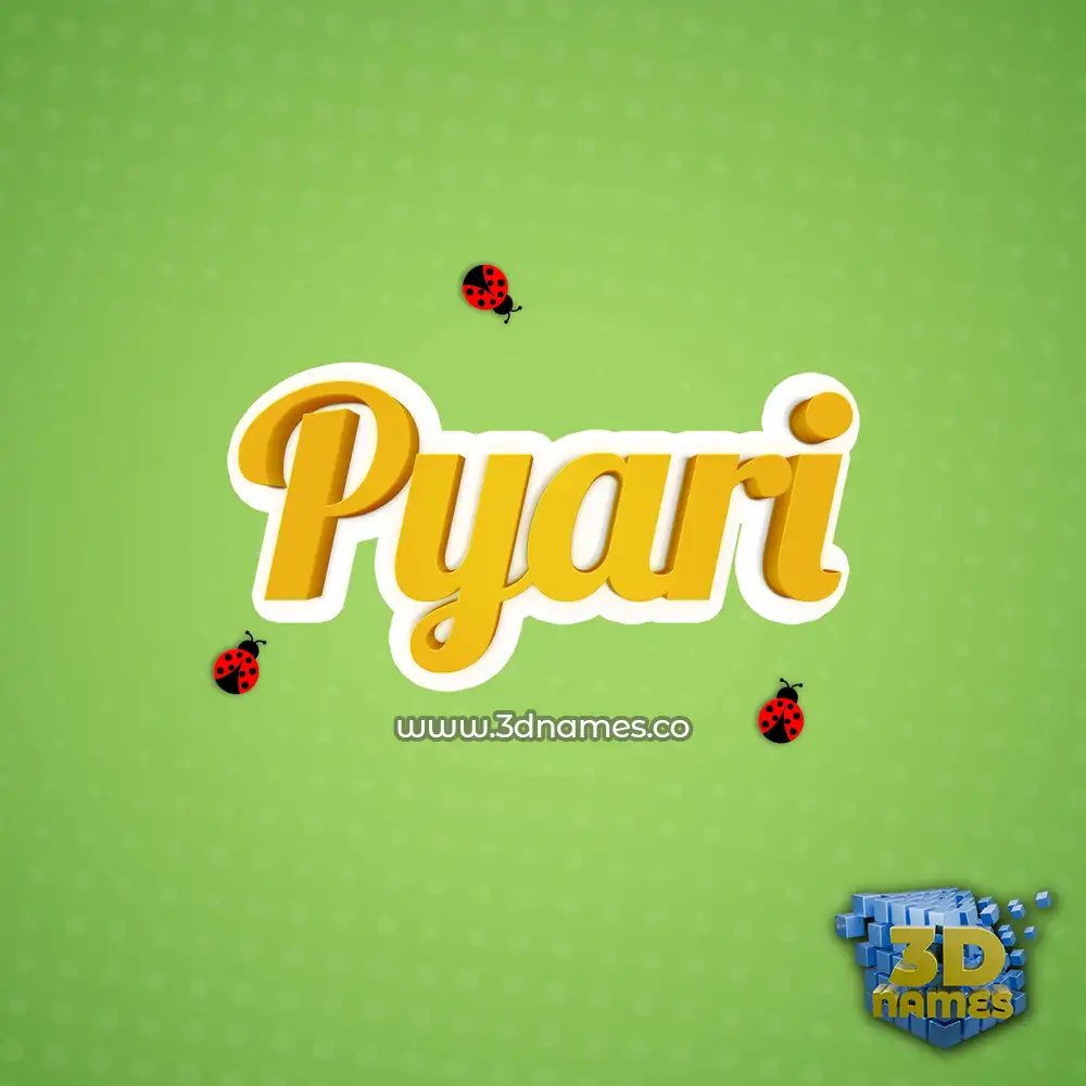 pyari in Ladybugs style - 3D name wallpaper
