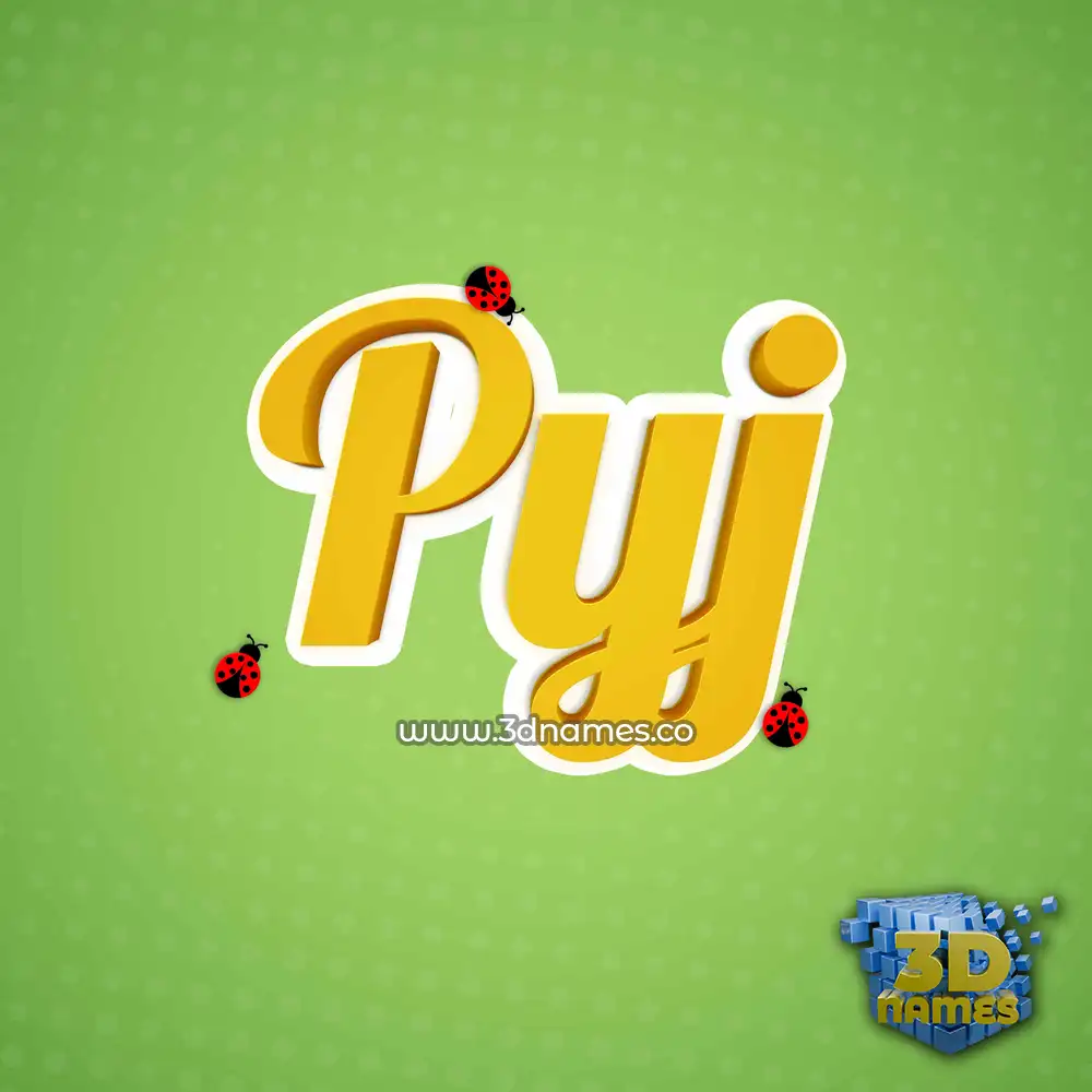 pyj in Ladybugs style - 3D name wallpaper