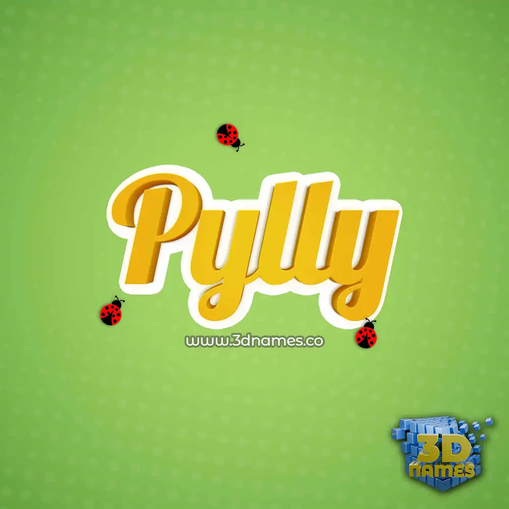 pylly in Ladybugs style - 3D name wallpaper