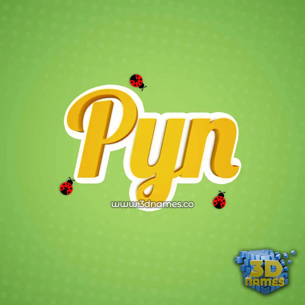 pyn in Ladybugs style - 3D name wallpaper