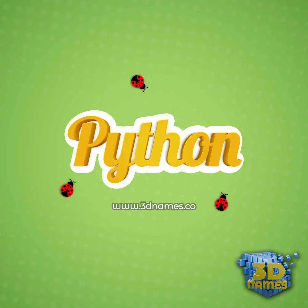 python in Ladybugs style - 3D name wallpaper