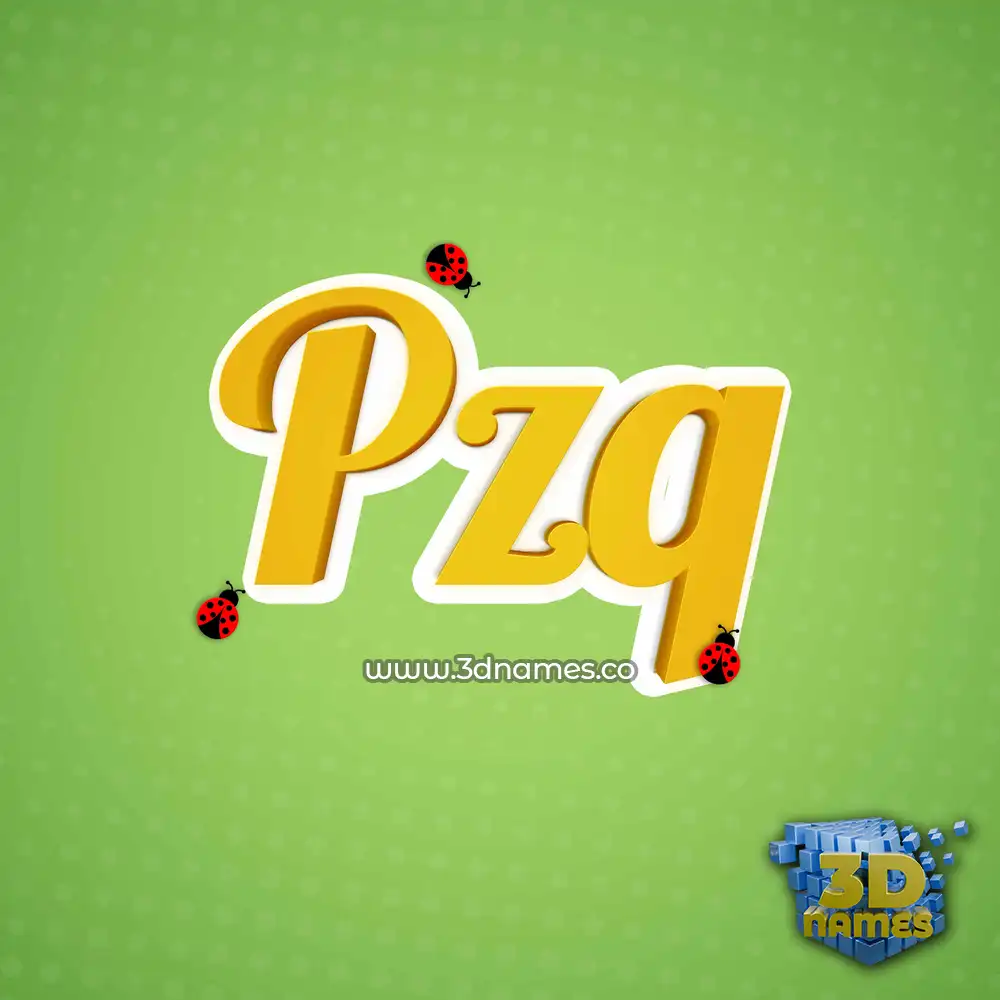 pzq in Ladybugs style - 3D name wallpaper