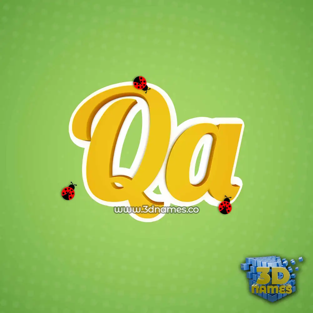 qa in Ladybugs style - 3D name wallpaper