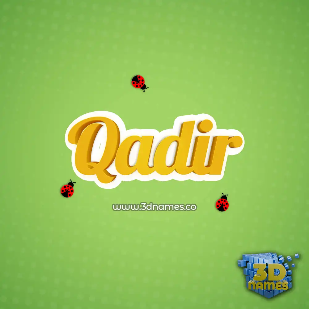 qadir in Ladybugs style - 3D name wallpaper