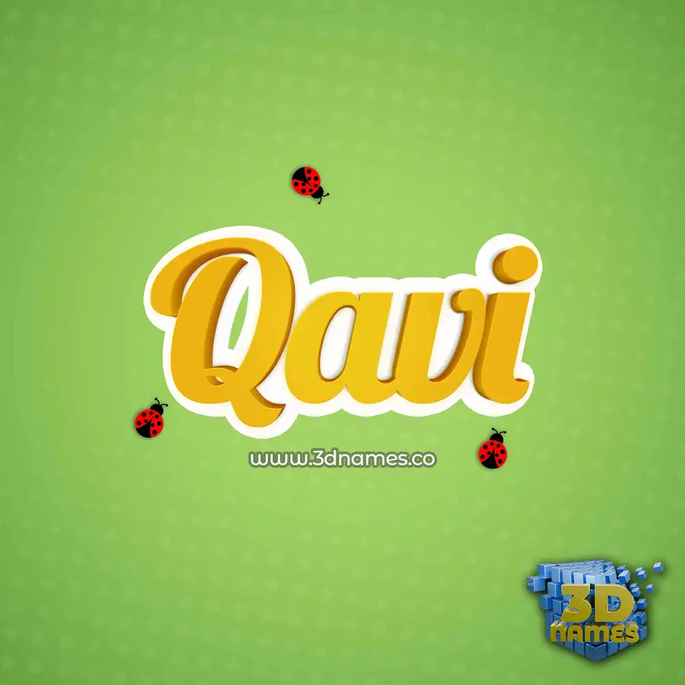 qavi in Ladybugs style - 3D name wallpaper