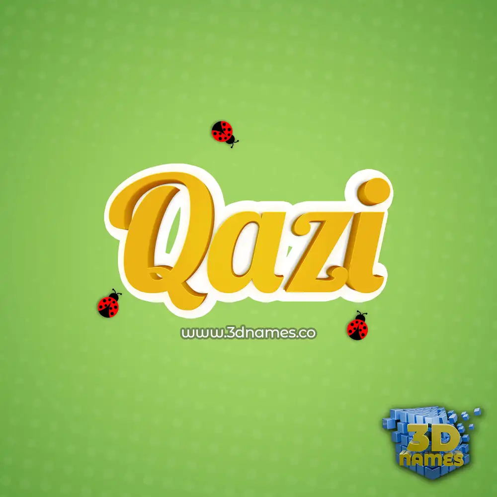 qazi in Ladybugs style - 3D name wallpaper