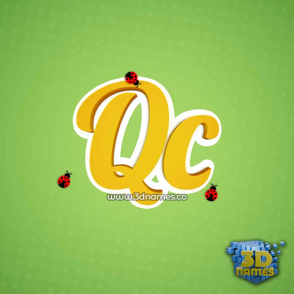 qc in Ladybugs style - 3D name wallpaper