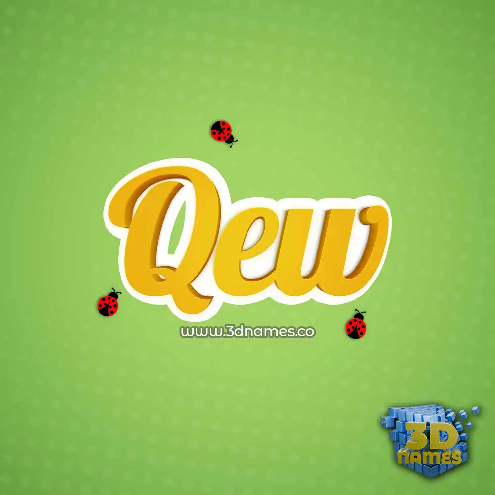 qew in Ladybugs style - 3D name wallpaper
