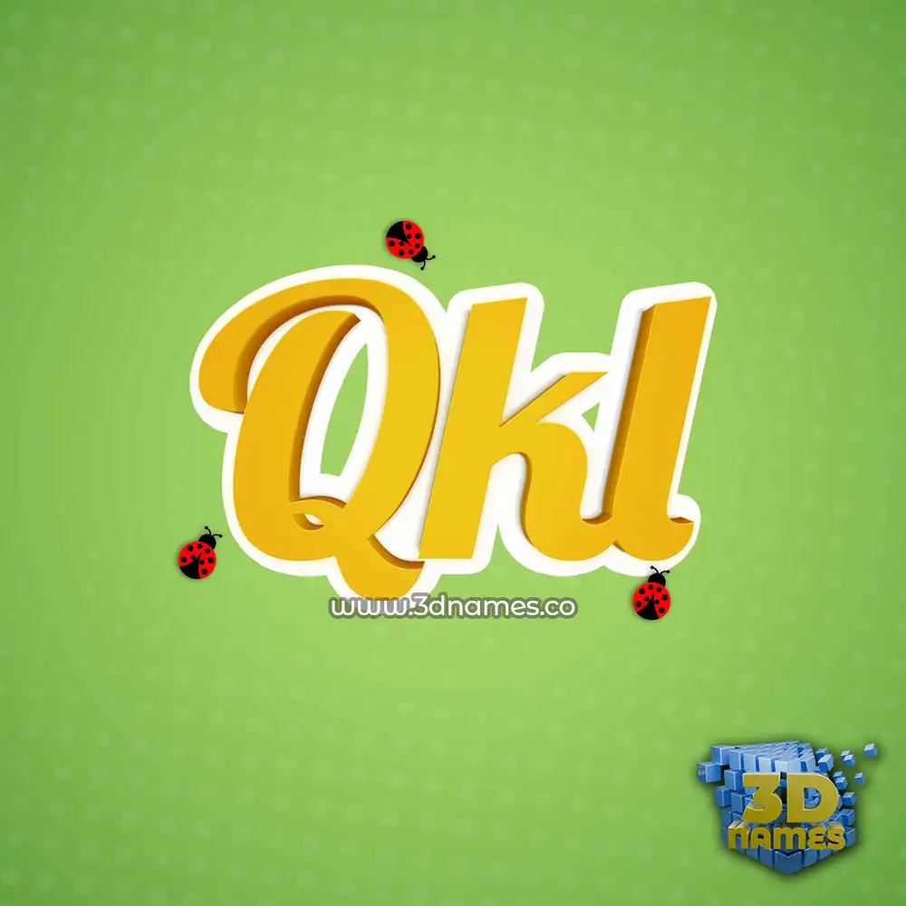 qkl in Ladybugs style - 3D name wallpaper