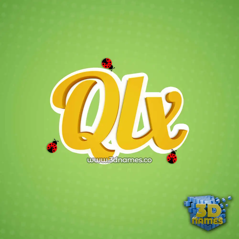 qlx in Ladybugs style - 3D name wallpaper