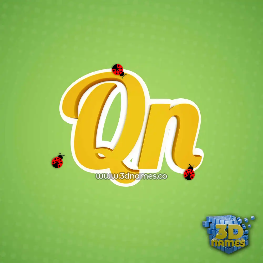 qn in Ladybugs style - 3D name wallpaper