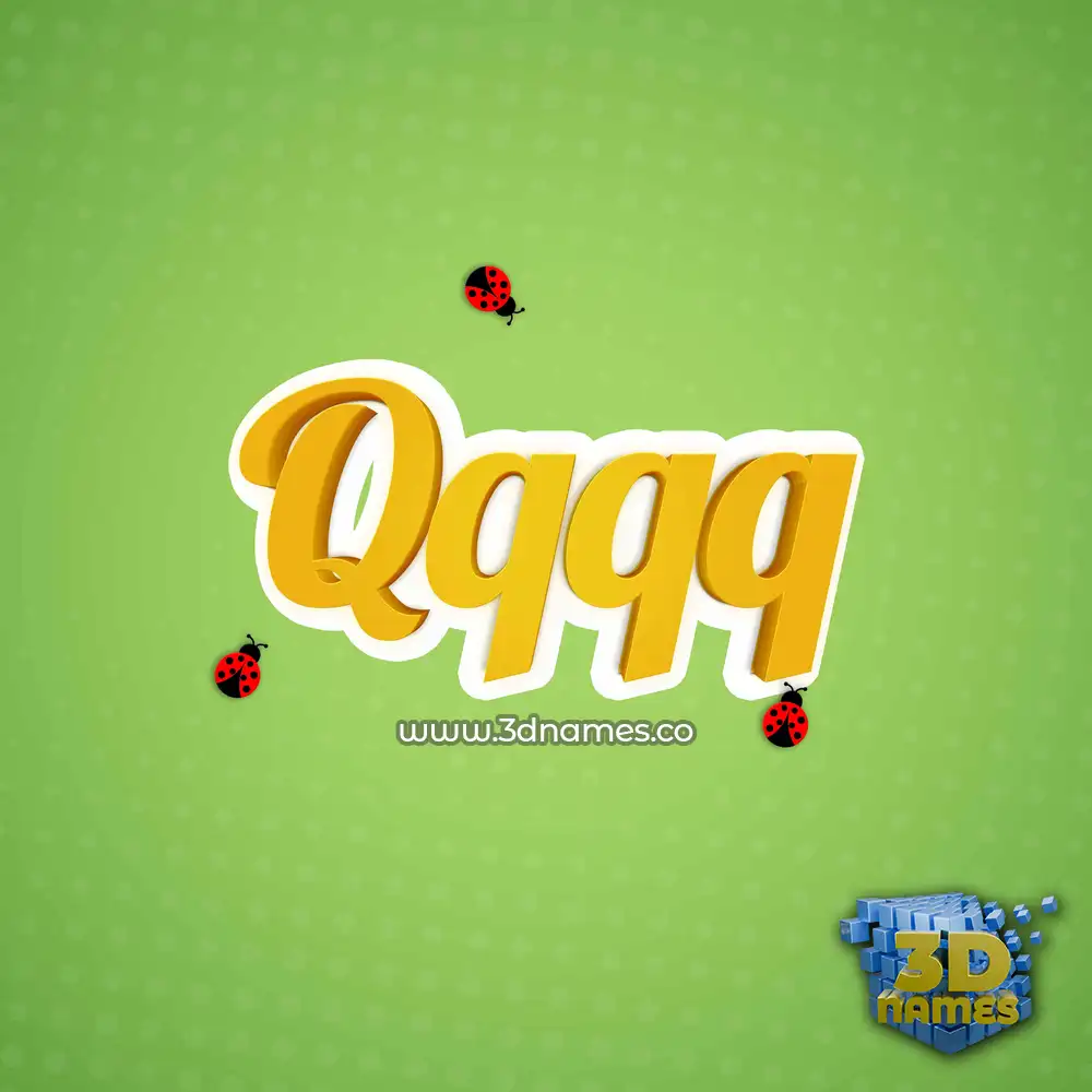 qqqq in Ladybugs style - 3D name wallpaper