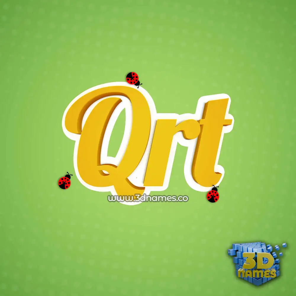 qrt in Ladybugs style - 3D name wallpaper