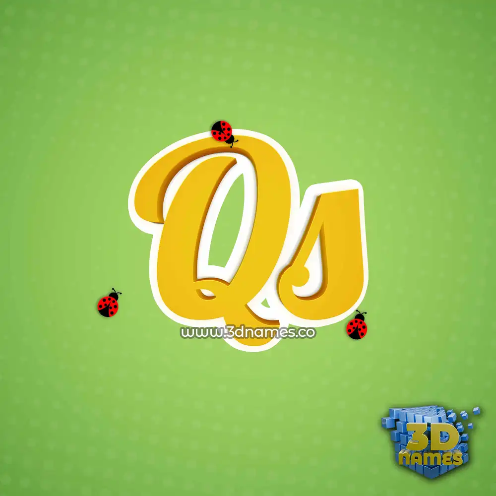 qs in Ladybugs style - 3D name wallpaper