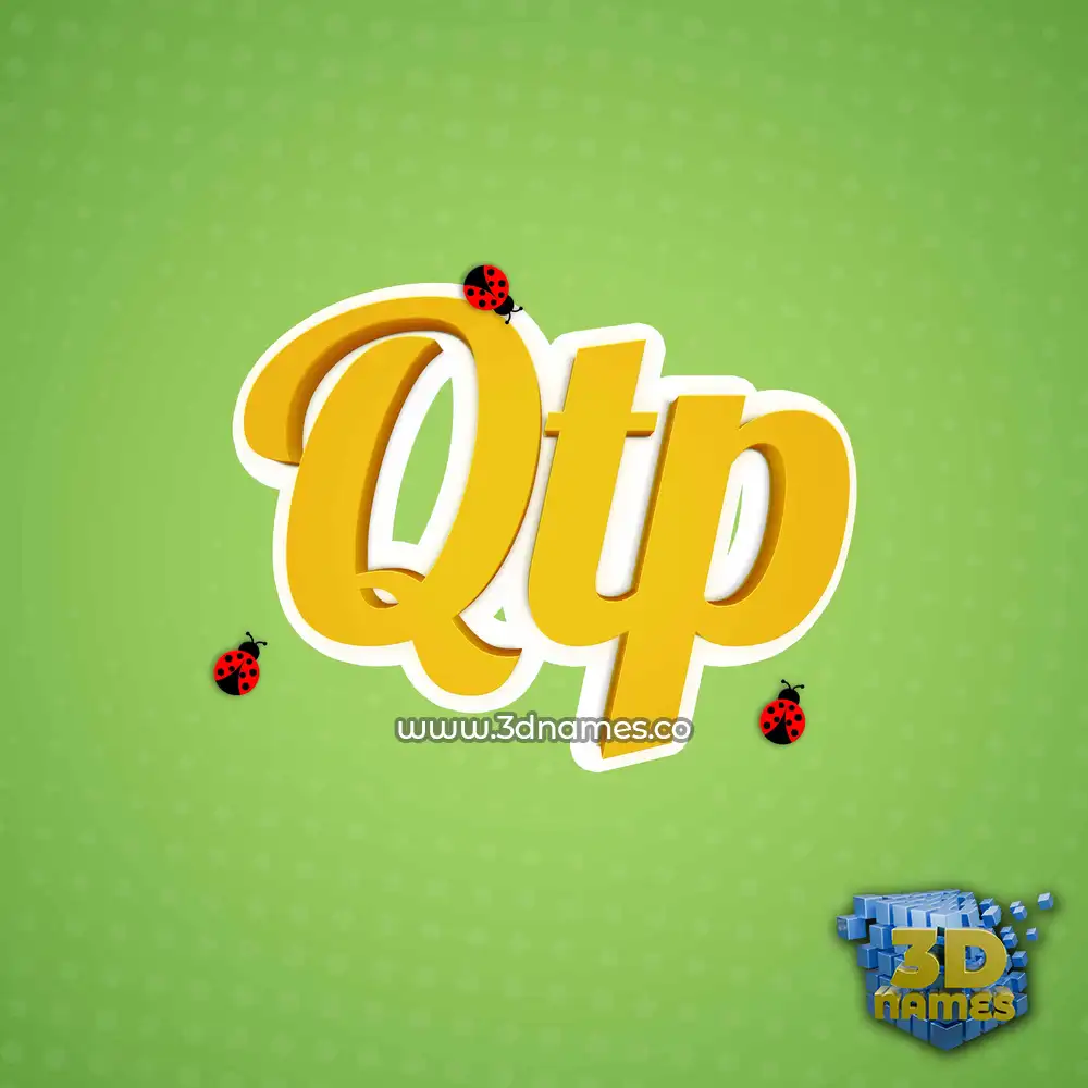 qtp in Ladybugs style - 3D name wallpaper