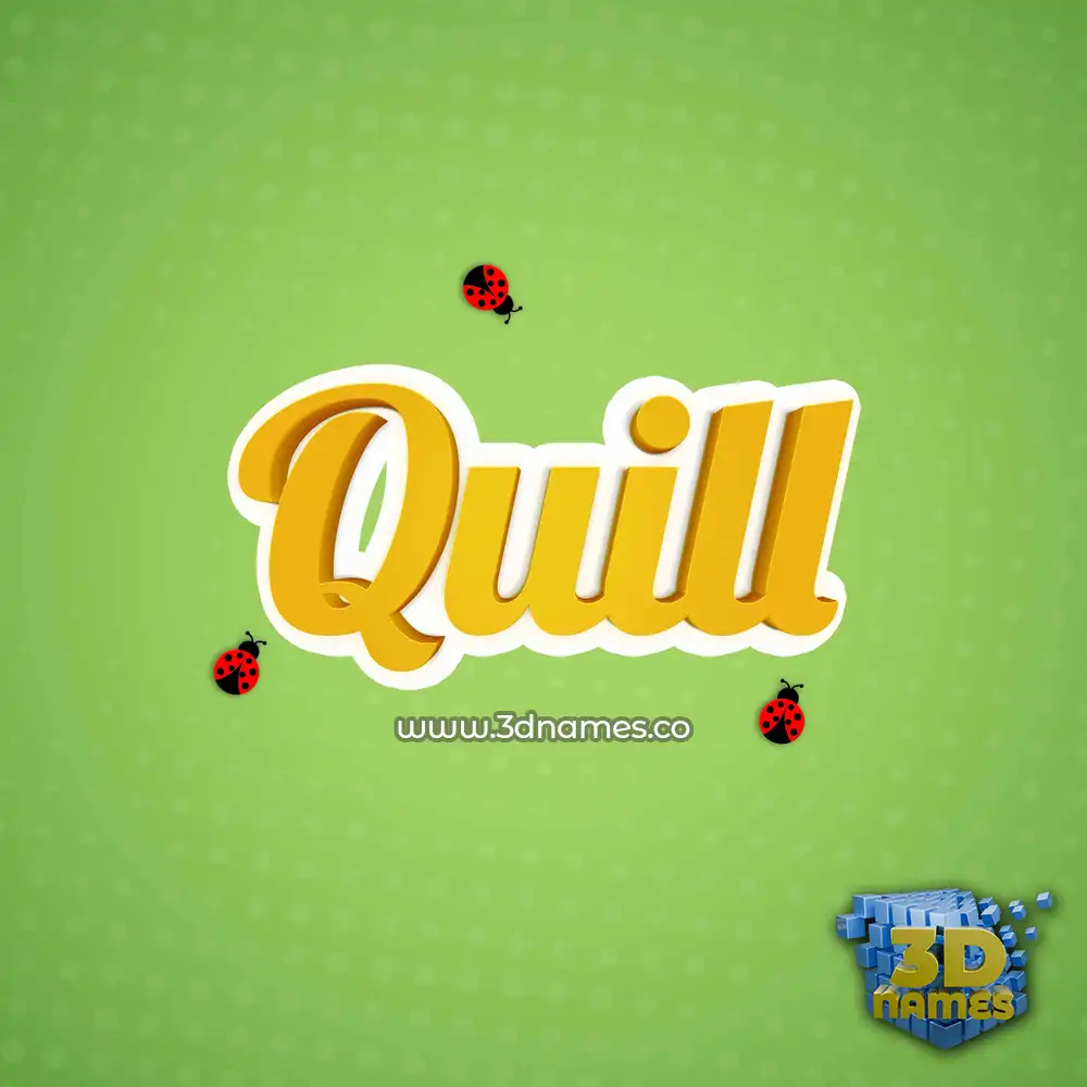 quill in Ladybugs style - 3D name wallpaper