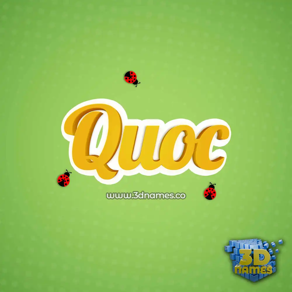 quoc in Ladybugs style - 3D name wallpaper