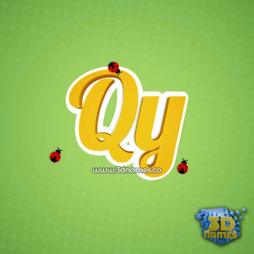 qy in Ladybugs style - 3D name wallpaper