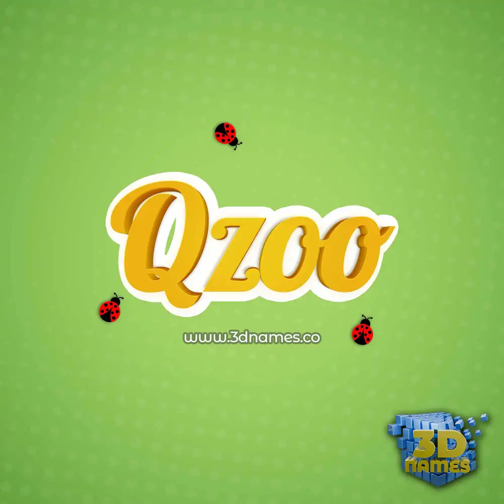 qzoo in Ladybugs style - 3D name wallpaper