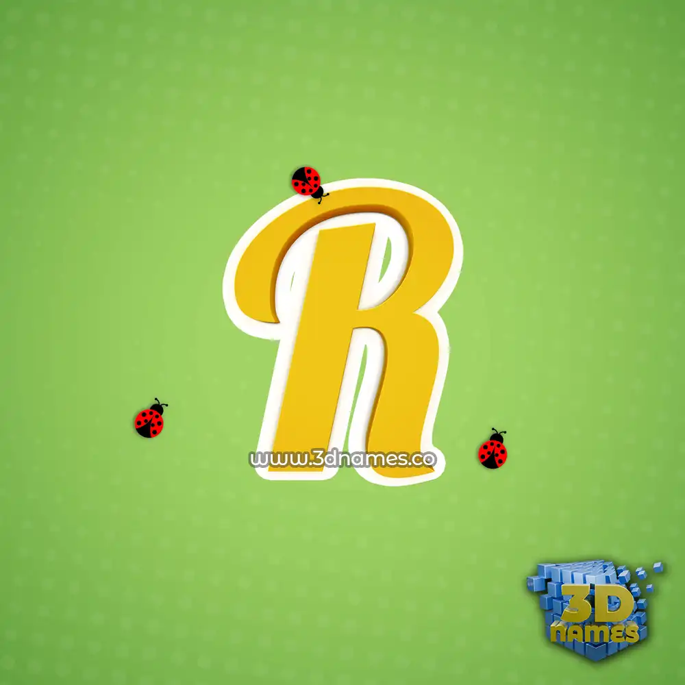 r in Ladybugs style - 3D name wallpaper
