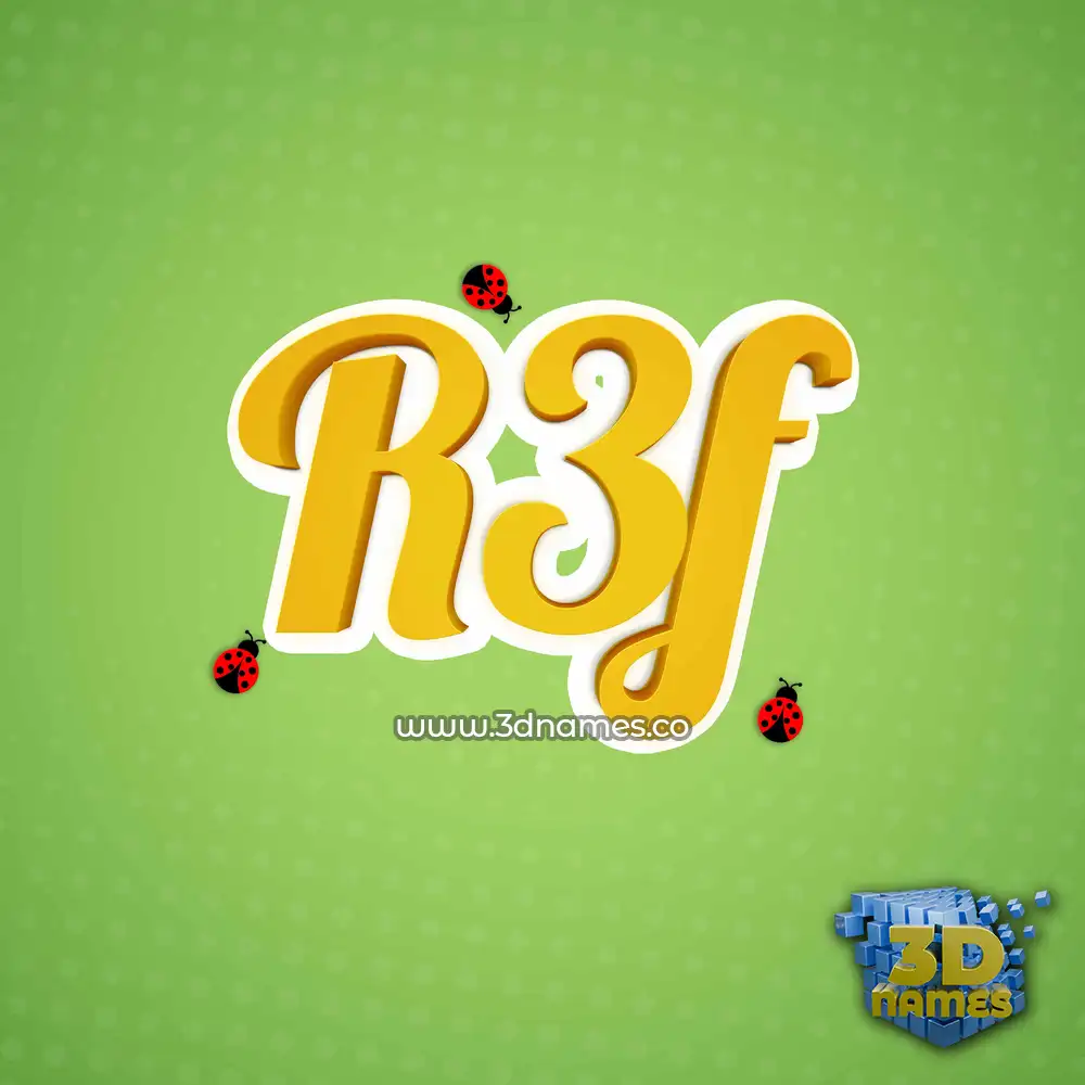 r3f in Ladybugs style - 3D name wallpaper