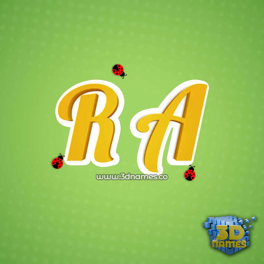r a in Ladybugs style - 3D name wallpaper