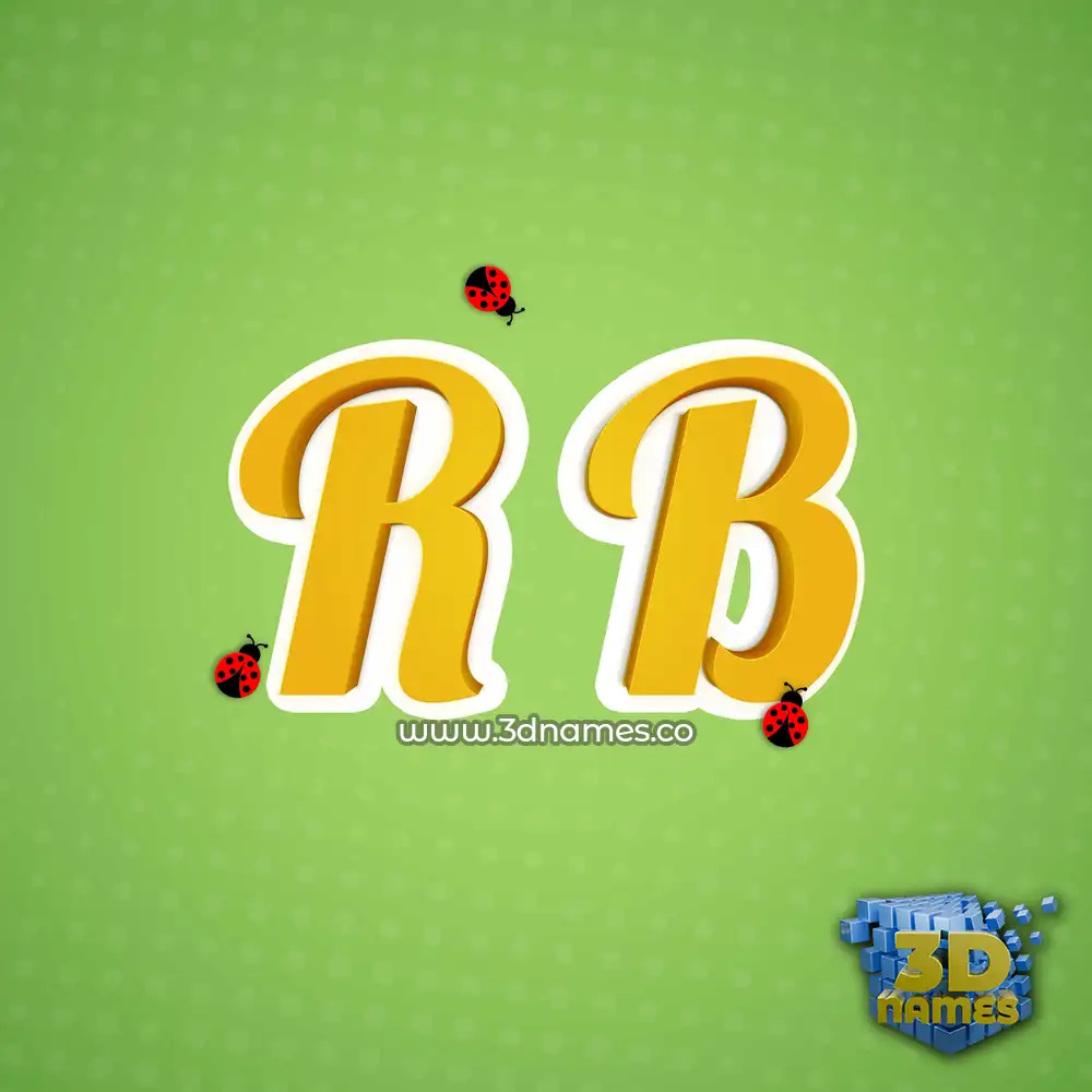 r b in Ladybugs style - 3D name wallpaper