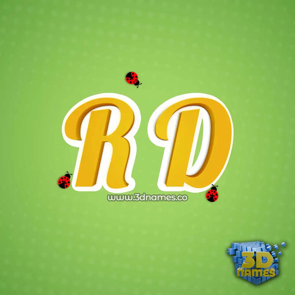 r d in Ladybugs style - 3D name wallpaper