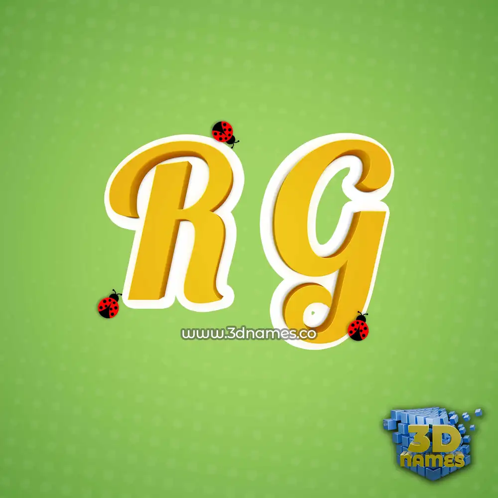 r g in Ladybugs style - 3D name wallpaper