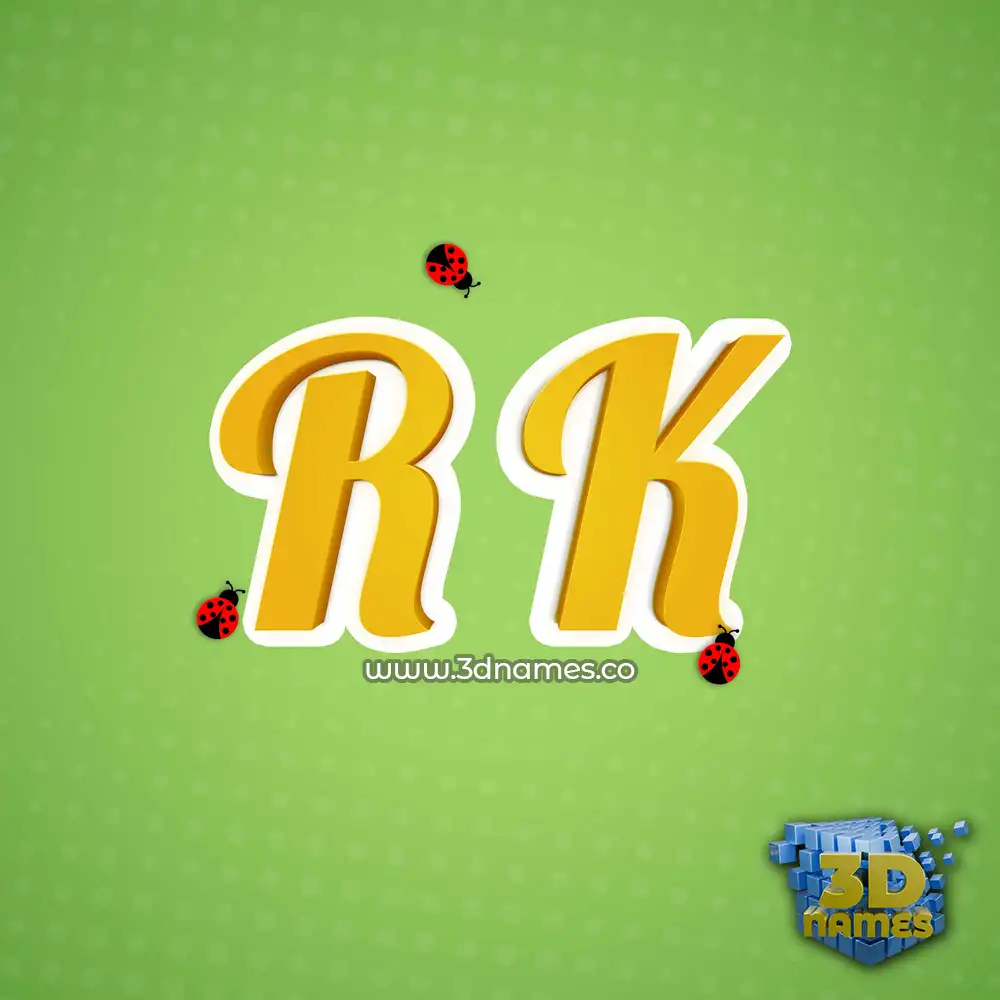 r k in Ladybugs style - 3D name wallpaper
