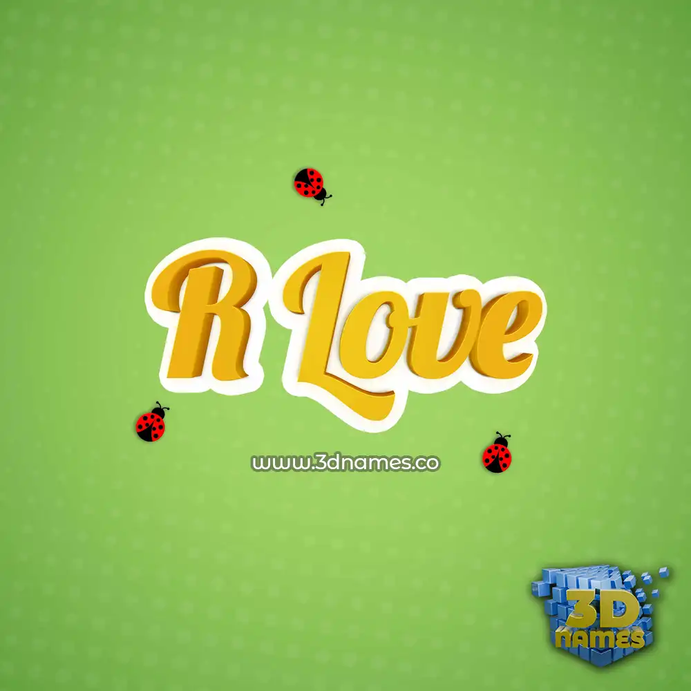 r love in Ladybugs style - 3D name wallpaper