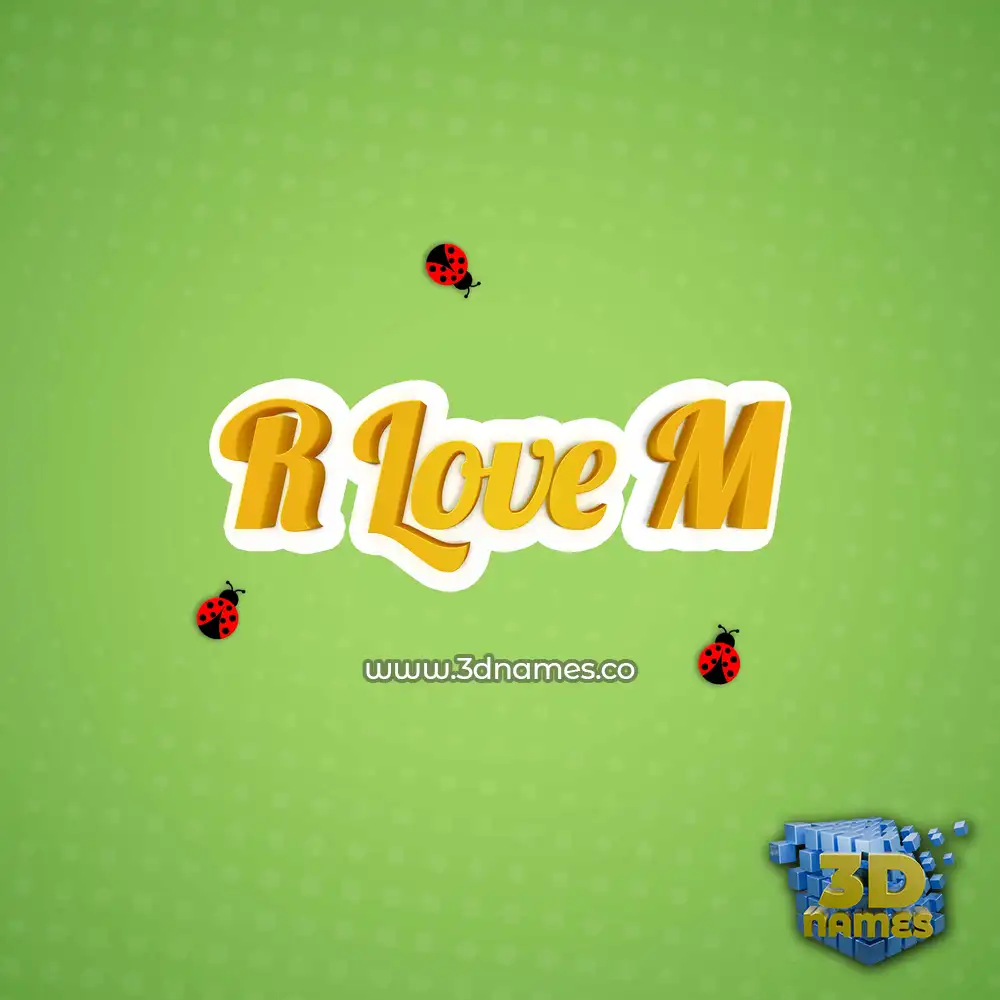 r love m in Ladybugs style - 3D name wallpaper