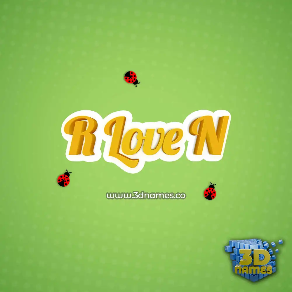 r love n in Ladybugs style - 3D name wallpaper