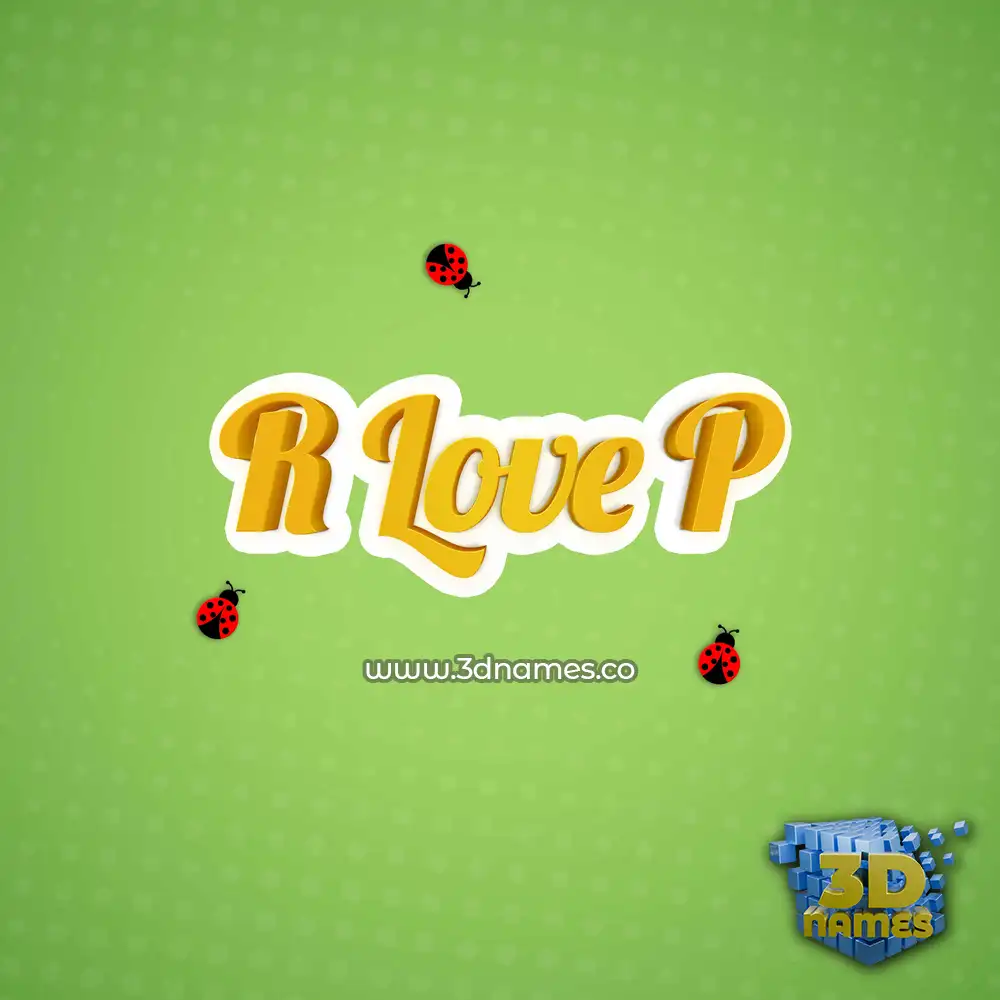r love p in Ladybugs style - 3D name wallpaper