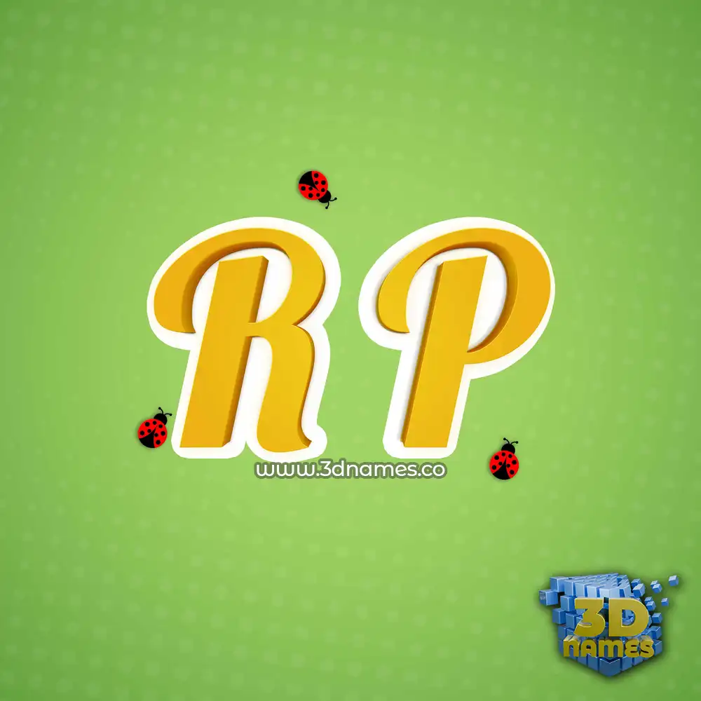 r p in Ladybugs style - 3D name wallpaper