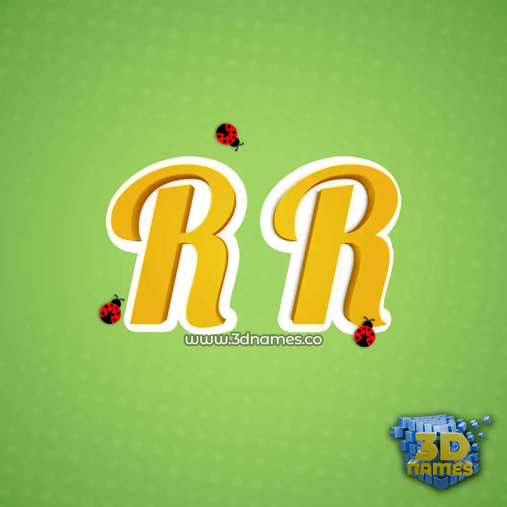 r r in Ladybugs style - 3D name wallpaper