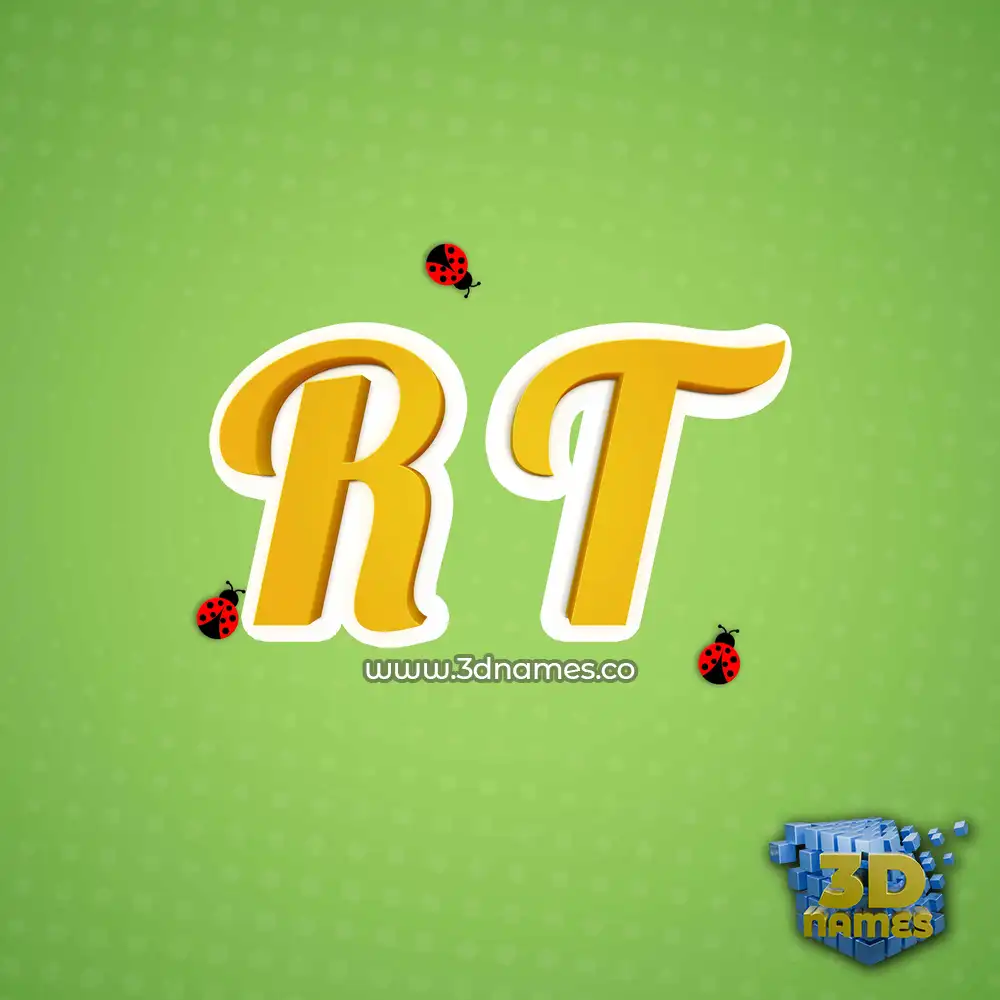 r t in Ladybugs style - 3D name wallpaper