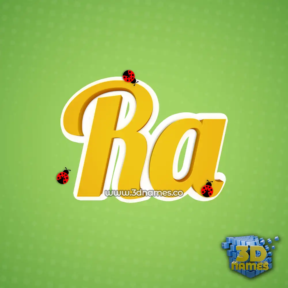 ra in Ladybugs style - 3D name wallpaper