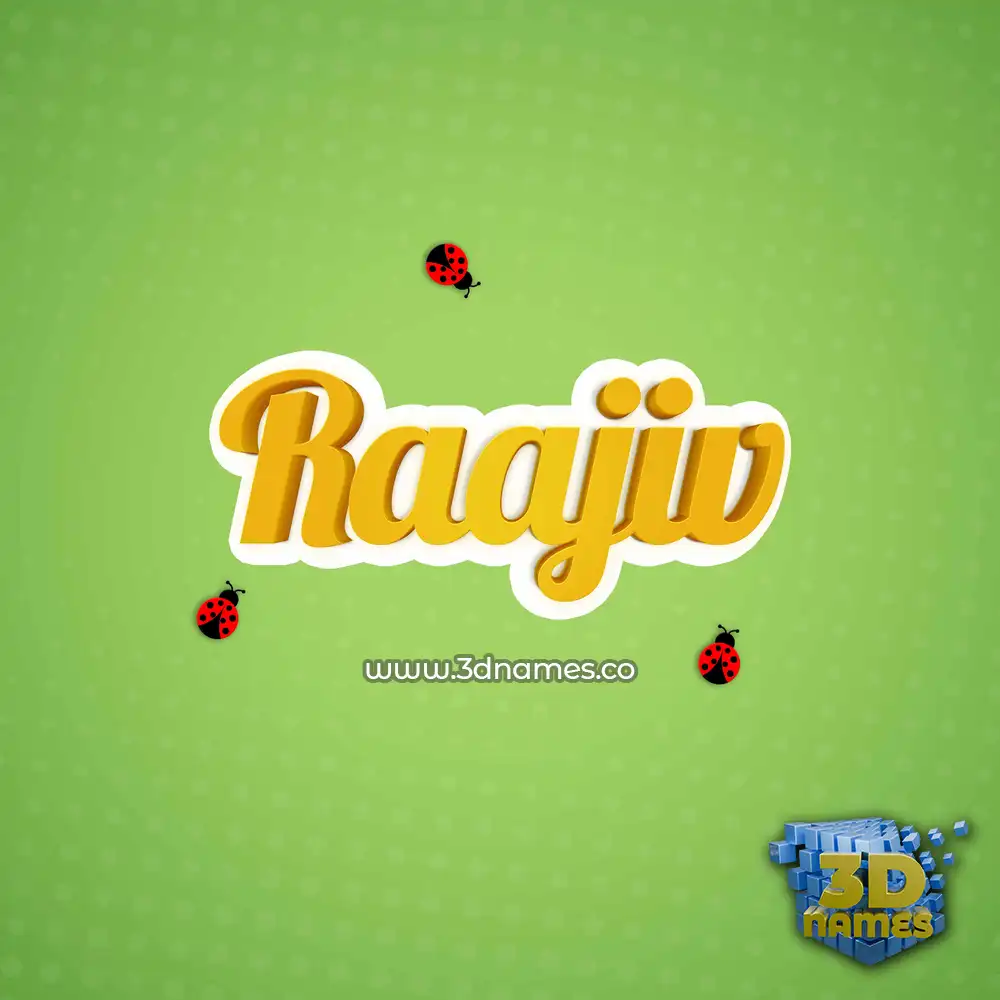 raajiv in Ladybugs style - 3D name wallpaper