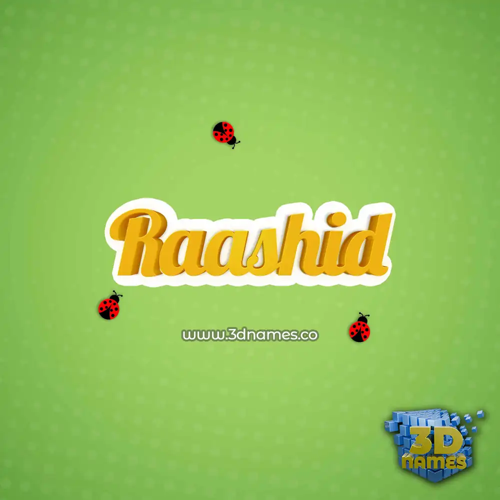 raashid in Ladybugs style - 3D name wallpaper