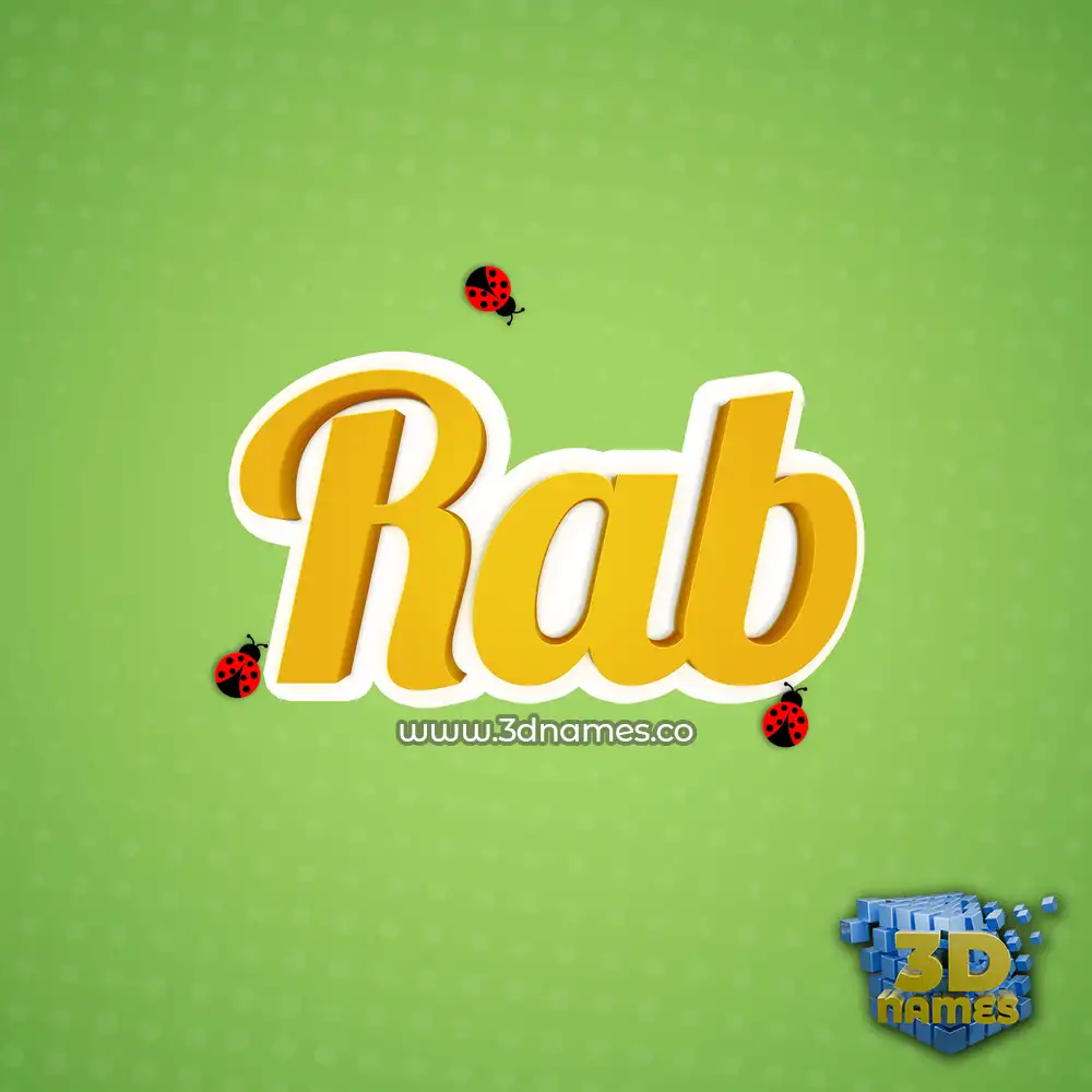 rab in Ladybugs style - 3D name wallpaper